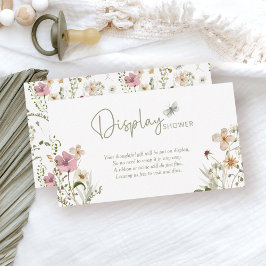 Cartão De Informações Pequeno Chá de fraldas para Exibição de Flor Selva