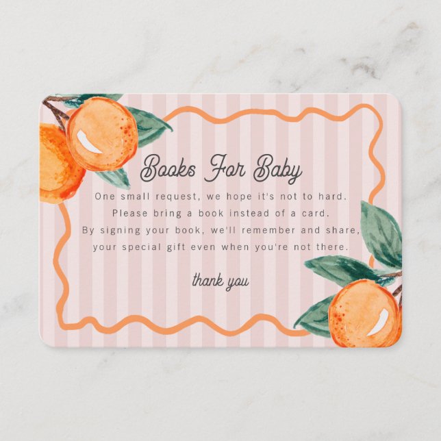 Cartão De Informações Pequeno Cutil Pink Pastel Citrus Livros para Bebê (Frente)