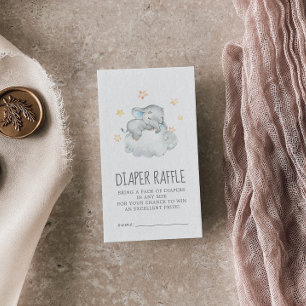 Cartão De Informações Pequeno Elefante Fralda Raffle