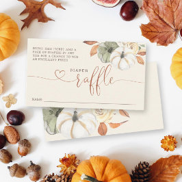 Cartão De Informações Pequeno Fralda de Abóbora Chá de fraldas de Raffle