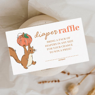 Cartão De Informações Pequeno Fralda de Pumpkin  Raffle Chá de fraldas