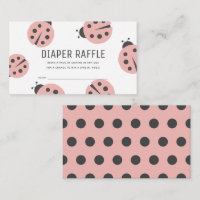 Pequeno Inseto Rosa Ladybug Fralda Raffle Ticket