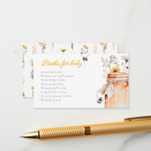 Cartão De Informações Pequeno Mel No Caminho Livros Para Chá de fraldas