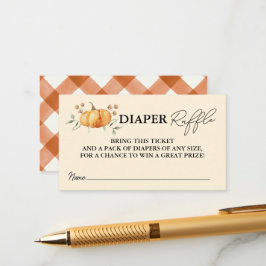 Cartão De Informações Pequeno Pumpkin - Fralda Neutro de Chá de fraldas