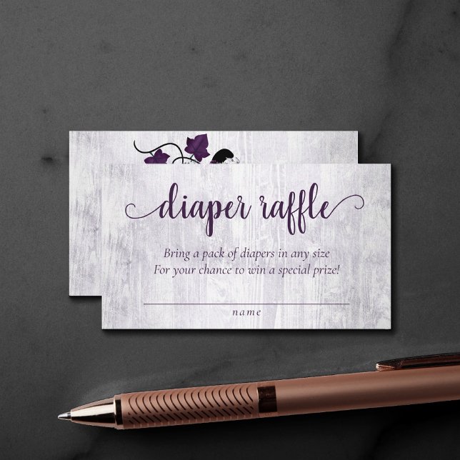 Cartão De Informações Pequeno Pumpkin | Rótulo violeta de Fralda roxa (Criador carregado)