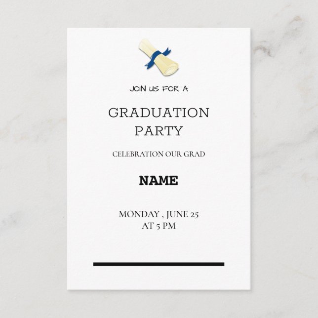 Cartão De Informações pequeno simples (Frente)