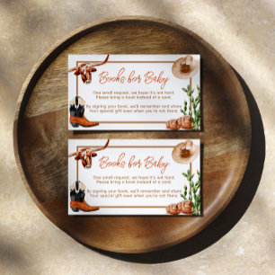 Cartão De Informações Pequeno Vaqueiro Western Rodeo Livros para Bebê