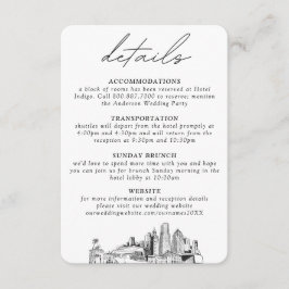 Cartão De Informações Pequenos Detalhes Verticais Do Casamento De Miami