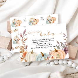 Cartão De Informações Pequenos livros de abóbora para Chá de fraldas