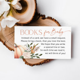 Cartão De Informações Pequenos livros de abóbora para Chá de fraldas