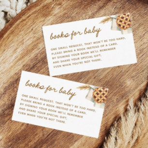 Cartão De Informações Pequenos Livros De Chá de fraldas De Torta Para Be