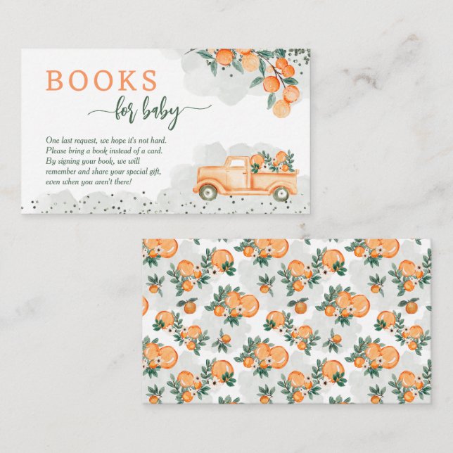 Cartão De Informações Pequenos livros de Chás de fraldas para bebês (Frente/Verso)