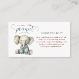 Cartão De Informações Pequenos Livros De Elefante De Bebê Azul De Amendo