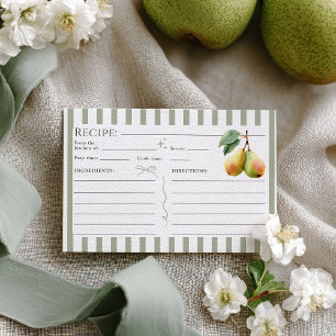 Cartão De Informações Pera Perfeita Retro Money Pair Receita Bridal