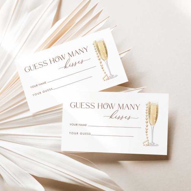 Cartão De Informações Pérolas E Prosecco Adivinham Quantos Beijos (Criador carregado)