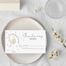 Cartão De Informações Pérolas e Prosecco - adivinhem quantos beijos