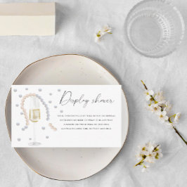 Cartão De Informações Pérolas e Prosecco - chá de exibição