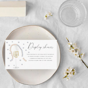 Cartão De Informações Pérolas e Prosecco - chá de exibição