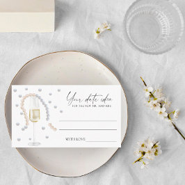 Cartão De Informações Pérolas e Prosecco - Ideias noturnas de data \ Fra