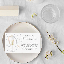 Cartão De Informações Pérolas e Prosecco - Receita para a noiva ser