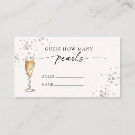 Cartão De Informações Pérolas & Prosecco Adivinhe Quantas Pérolas Jogo 