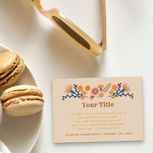 Cartão De Informações Personalização da Tipografia Ocidental Floral Mexi