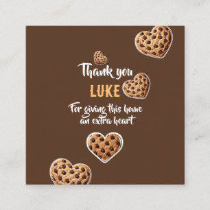 Cartão De Informações Personalizado Obrigado corações de biscoitos desig