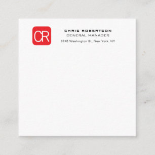 Cartão De Informações Personalizado Vermelho Branco Profissional Simples