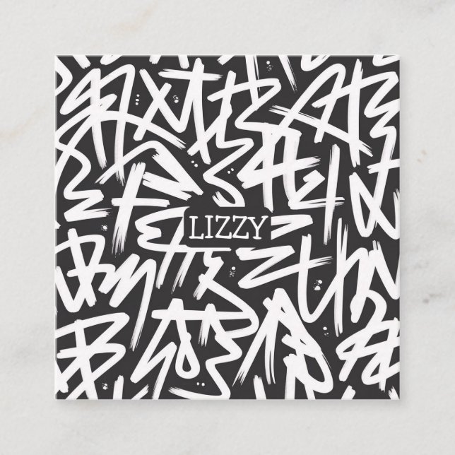 Cartão De Informações Personalized Graffiti Name Pattern — Custom Urban (Frente)