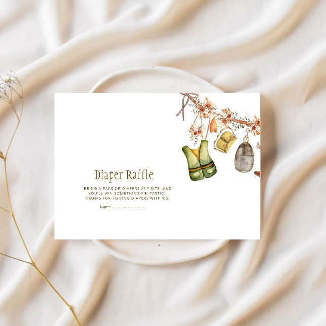 Cartão De Informações Pesca com Chá de fraldas de linha de fecho Raffle (Criador carregado)