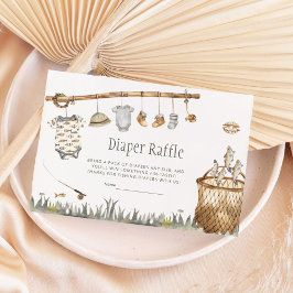 Cartão De Informações Pesca em bruto Pequeno Pescador Fralda Raffle Encl