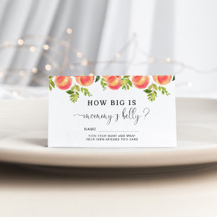 Cartão De Informações Pêssego aquarela como tamanho é mamãe