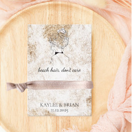 Cartão De Informações Pêssego de praia Bridesmaid Scrunchie Holder