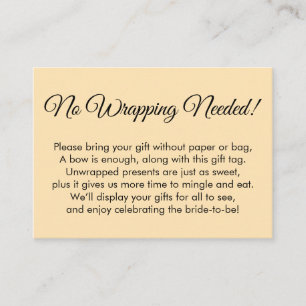 Cartão De Informações Pêssego Simples Sem Wrapping Necessário Chá de pan