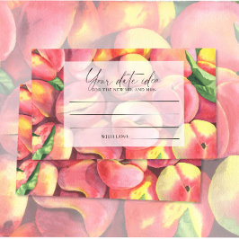 Cartão De Informações Pêssegos - Ideias noturnas de data \ Frasco de dat