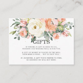 Cartão De Informações Pessegueira Rosa Ivory White Casamento Floral Bran