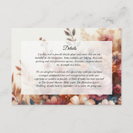 Cartão De Informações Pétalas da Colheita e Céus Pintados