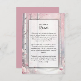 Cartão De Informações Pétalas de fosco num Casamento de Woodland de inve