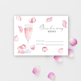 Cartão De Informações Pétalas e Prosecco - adivinhem quantos beijos