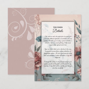 Cartão De Informações Pétalas Escuras e Serenidade Suave Floral