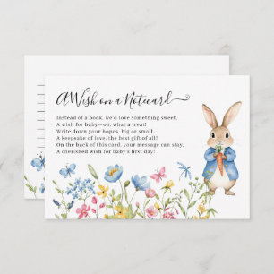 Cartão De Informações Peter Rabbit Floral Desejo em um Chá de fraldas de