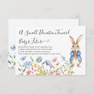Cartão De Informações Peter Rabbit Floral um pequeno Chá de fraldas de d