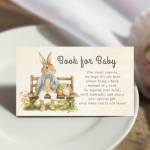 Cartão De Informações Peter The Rabbit Book for Baby Chá de fraldas Vint