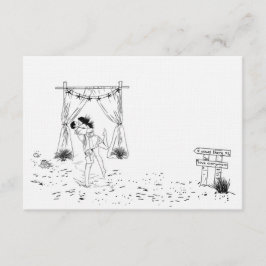 Cartão De Informações Petite de Arte de Linha Mínima de Praia do Amor Co