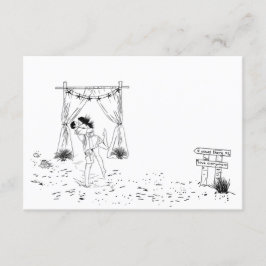 Cartão De Informações Petite de Arte de Linha Mínima de Praia do Amor Co