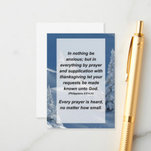 Cartão De Informações Ph. 4:6 Em nada fique ansioso; mas em tudo