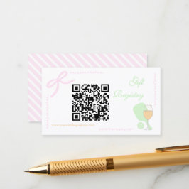 Cartão De Informações Pickleball and Prosecco Bridal Shower Registry