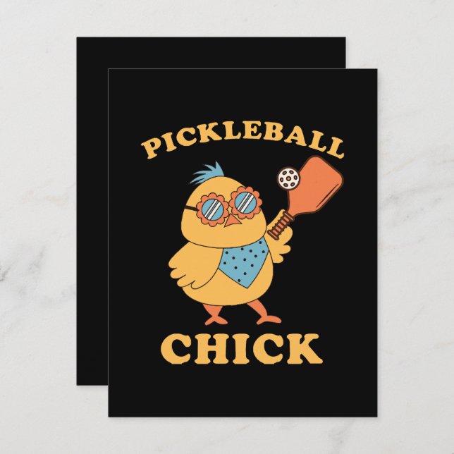 Cartão De Informações Pickleball Chick - retrô (Frente/Verso)