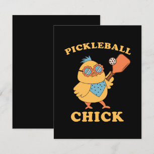 Cartão De Informações Pickleball Chick - retrô