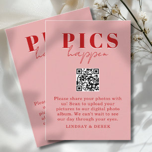 Cartão De Informações Pics acontecem! Foto, QR-Code, Casamento